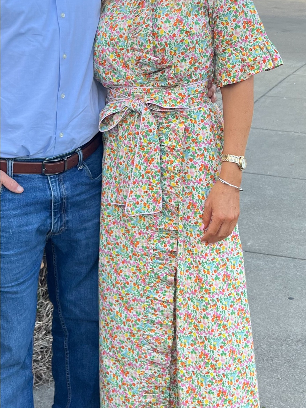 Floral Tie-Waist Maxi Dress - Multicolor